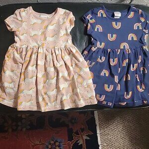 Hanna Andersson Pink and Blue Rainbow Dress Set
